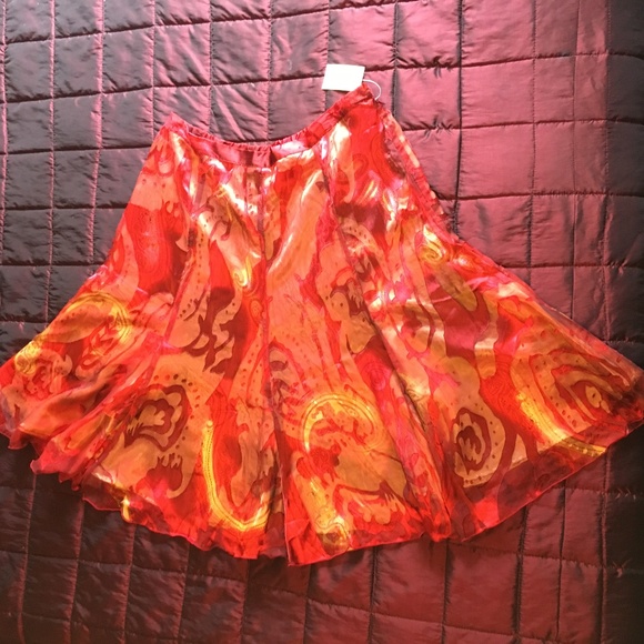 Red/Gold Coldwater Creek Skirt (NWT) - Picture 4 of 5